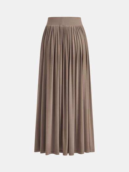 Wrap Cinched Top & Pleated Maxi Skirt Set