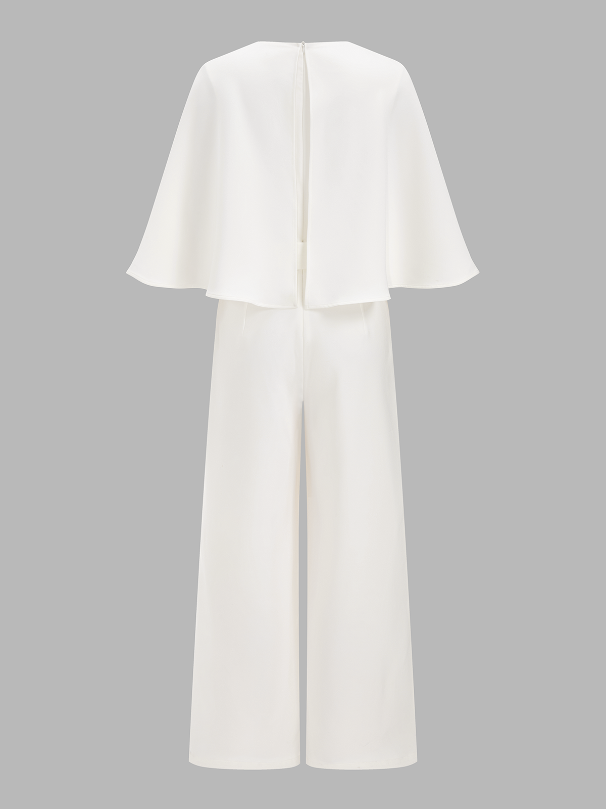Cape-Sleeve Belted Wide-Leg Jumpsuit