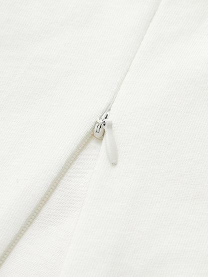 Cotton Ruched Asymmetrical Fitted Top