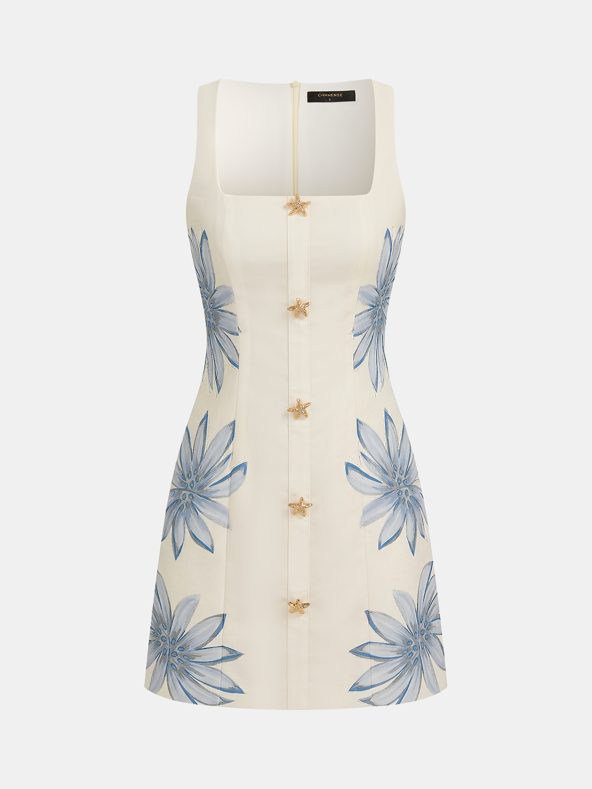 Starfish Detail Floral Print Sleeveless Mini Dress