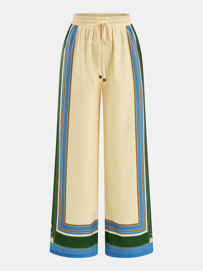 Geometric Print Cami Top & Wide Leg Pants Set