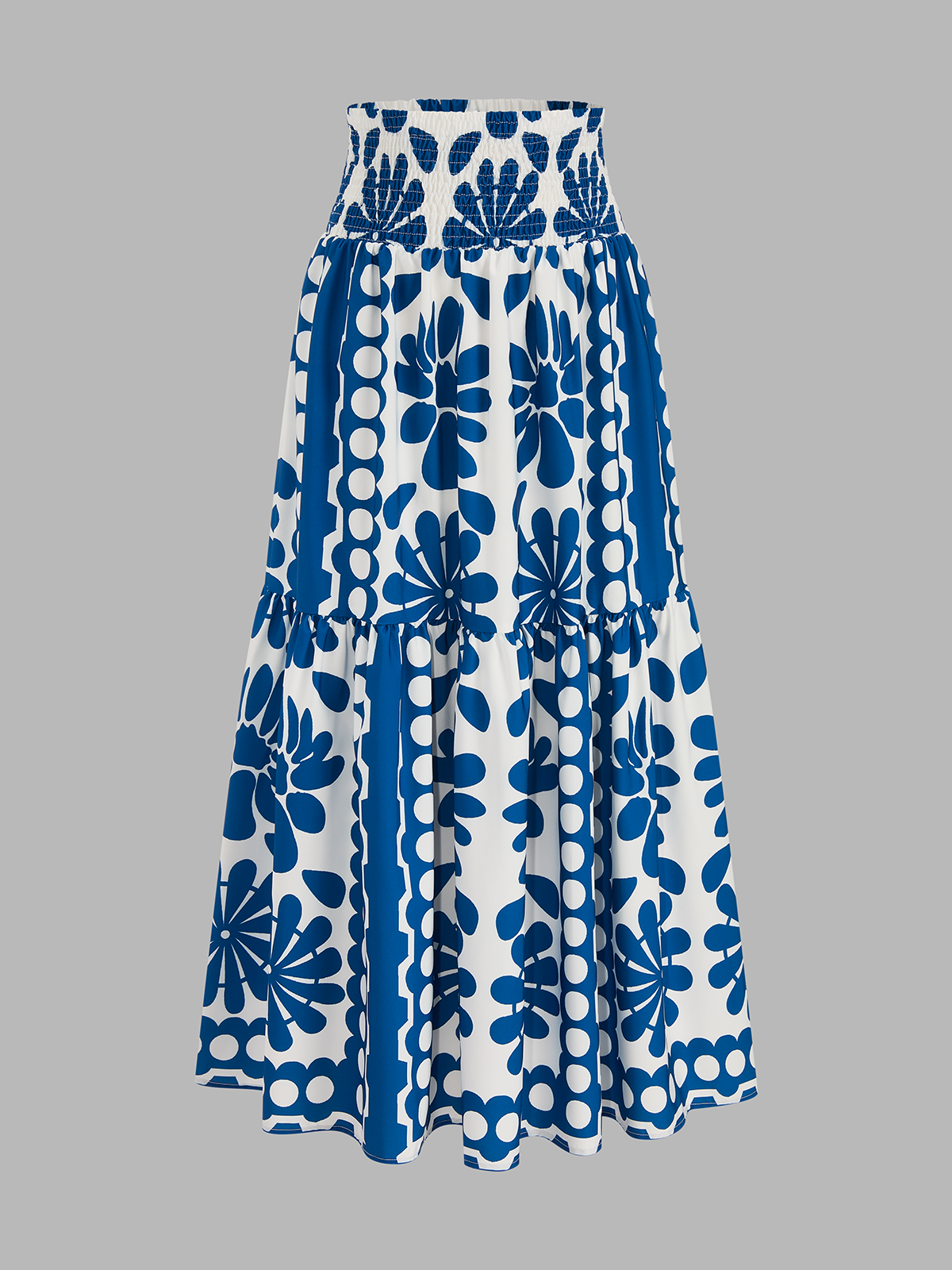 Floral Print Cami Top & Smocked Skirt Set