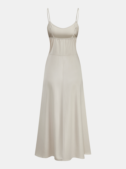 Satin Cami Dress & Lace Vest Two-Piece Set