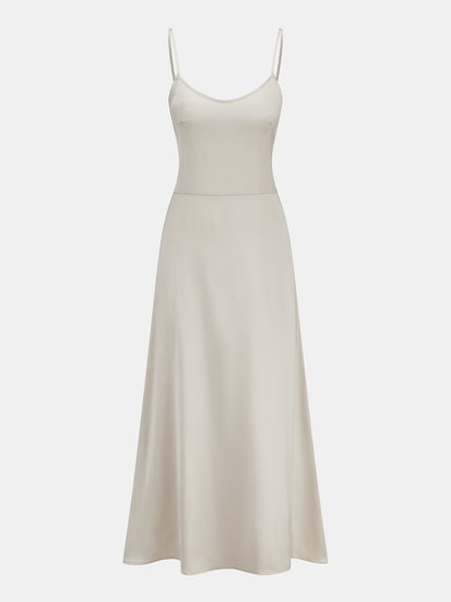 Satin Cami Dress & Lace Vest Two-Piece Set
