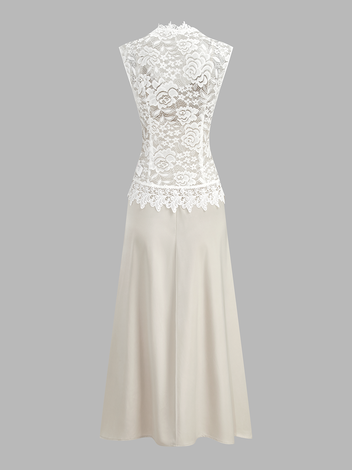 Satin Cami Dress & Lace Vest Two-Piece Set