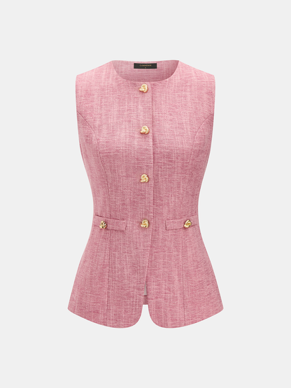 Tweed Sleeveless Vest & Mini Skirt Set