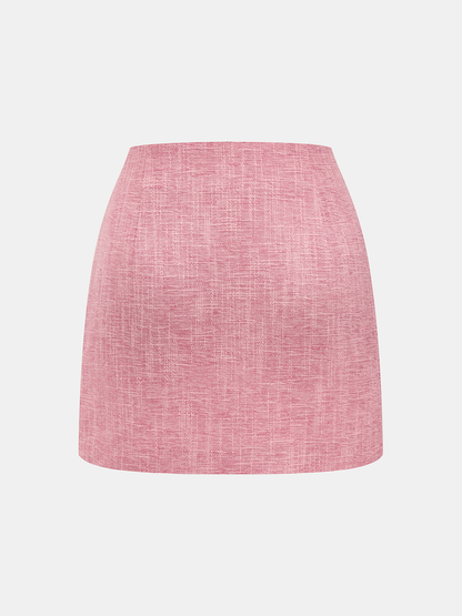 Tweed Sleeveless Vest & Mini Skirt Set