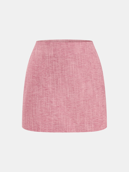 Tweed Sleeveless Vest & Mini Skirt Set