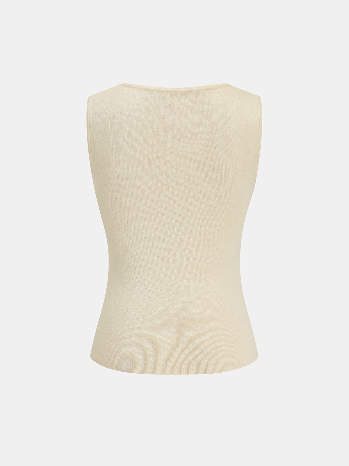 Ruched Button Detail Knit Tank Top