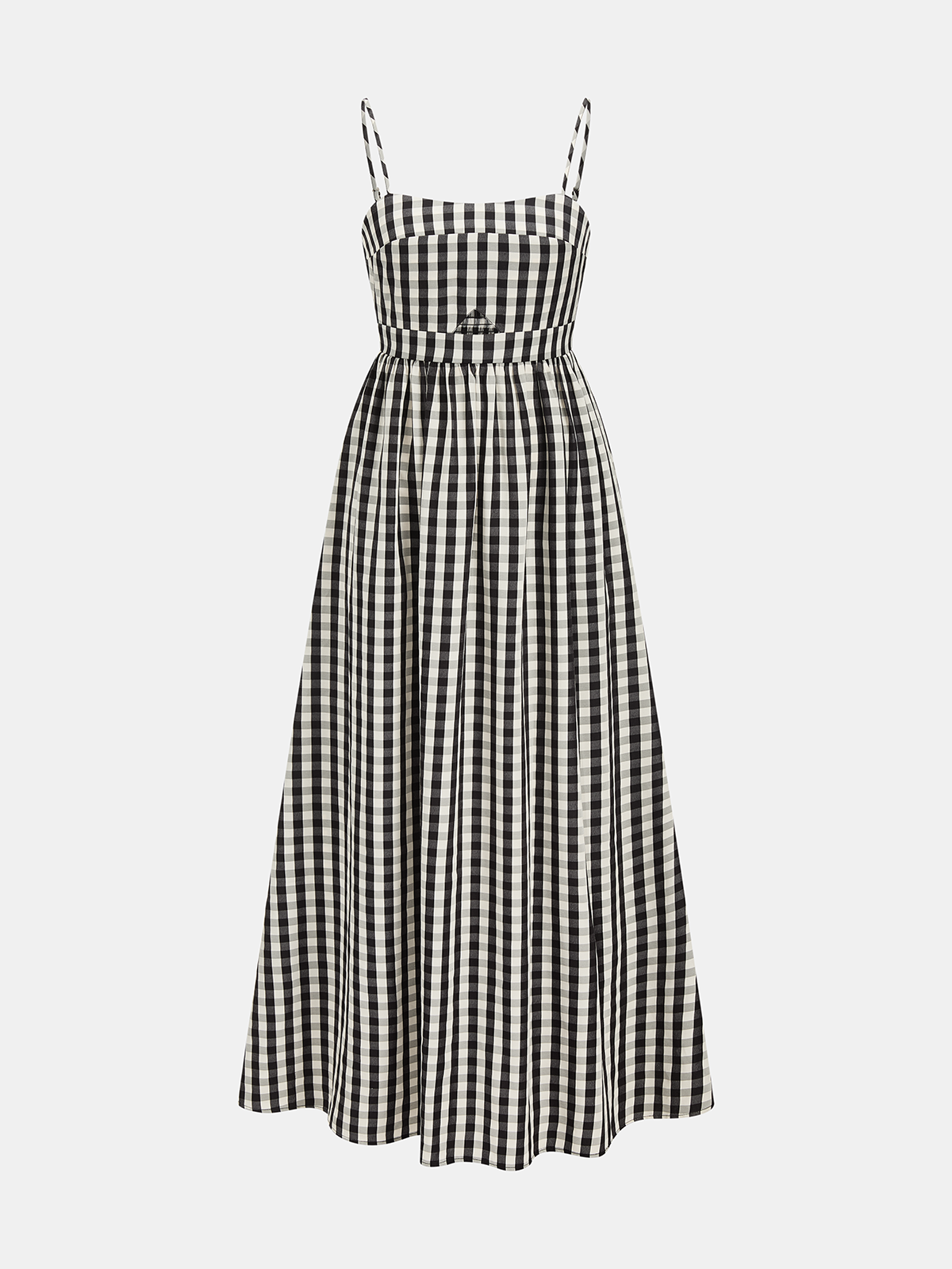Gingham Cotton Blend Cutout Cami Maxi Dress