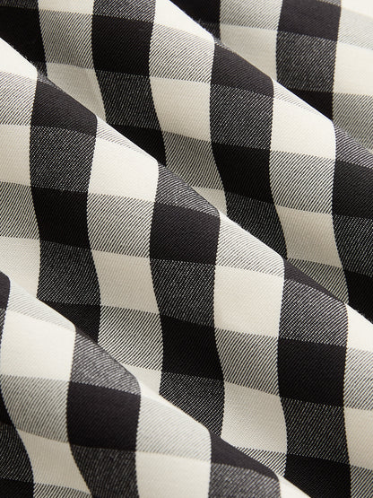 Gingham Cotton Blend Cutout Cami Maxi Dress