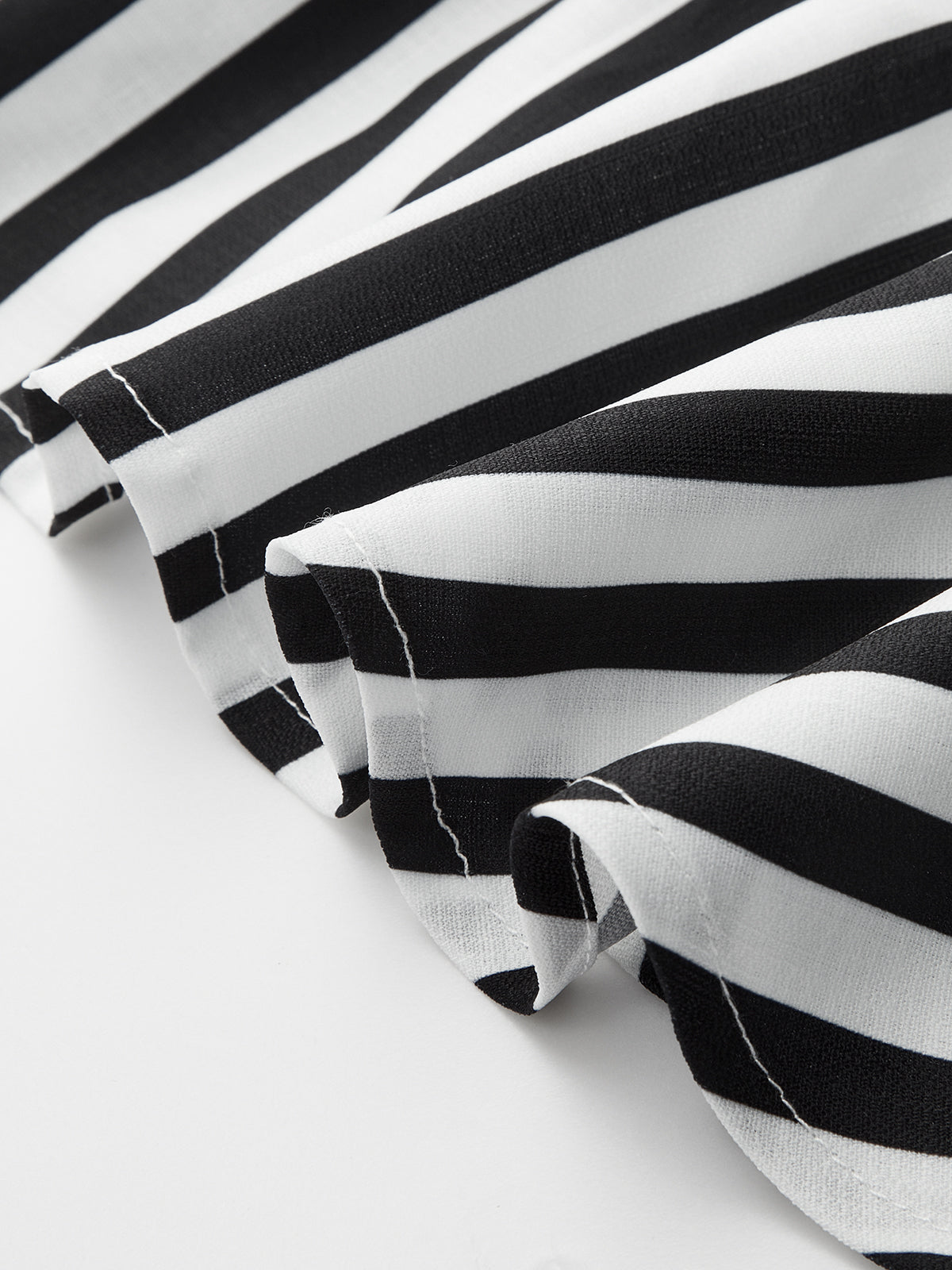 Striped Deep V Peplum Sleeveless Top
