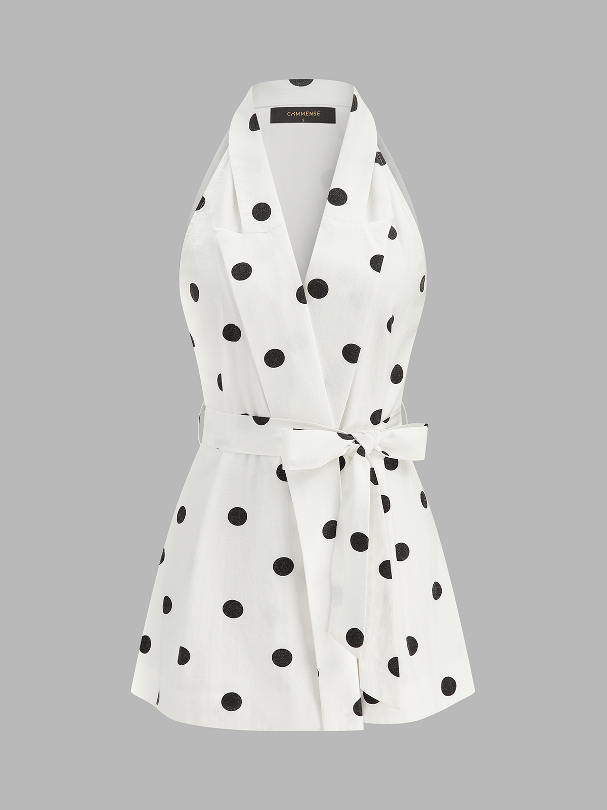 Polka Dot Belted Top & Shorts Set