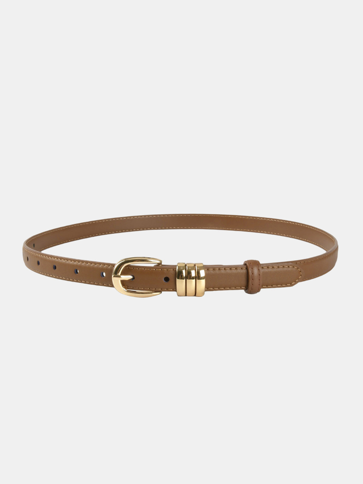 Slim Metal Buckle Leather Belt
