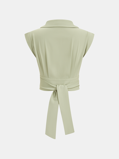 Sleeveless Tie Waist Top & Wide Leg Pants Set