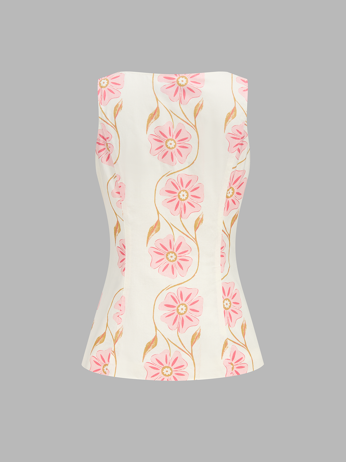 Floral Print Cotton Linen Vest & Shorts Set