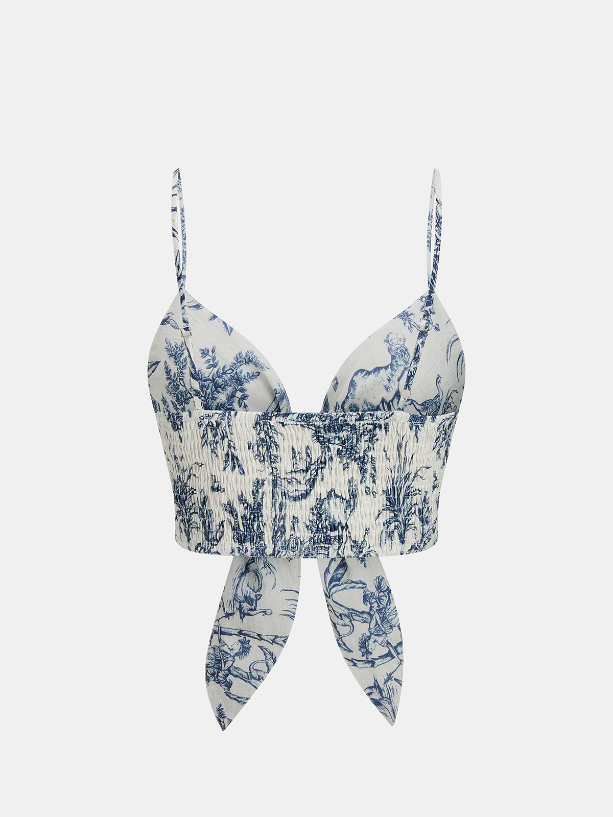 Toile Print Casual Three Piece Shorts Set