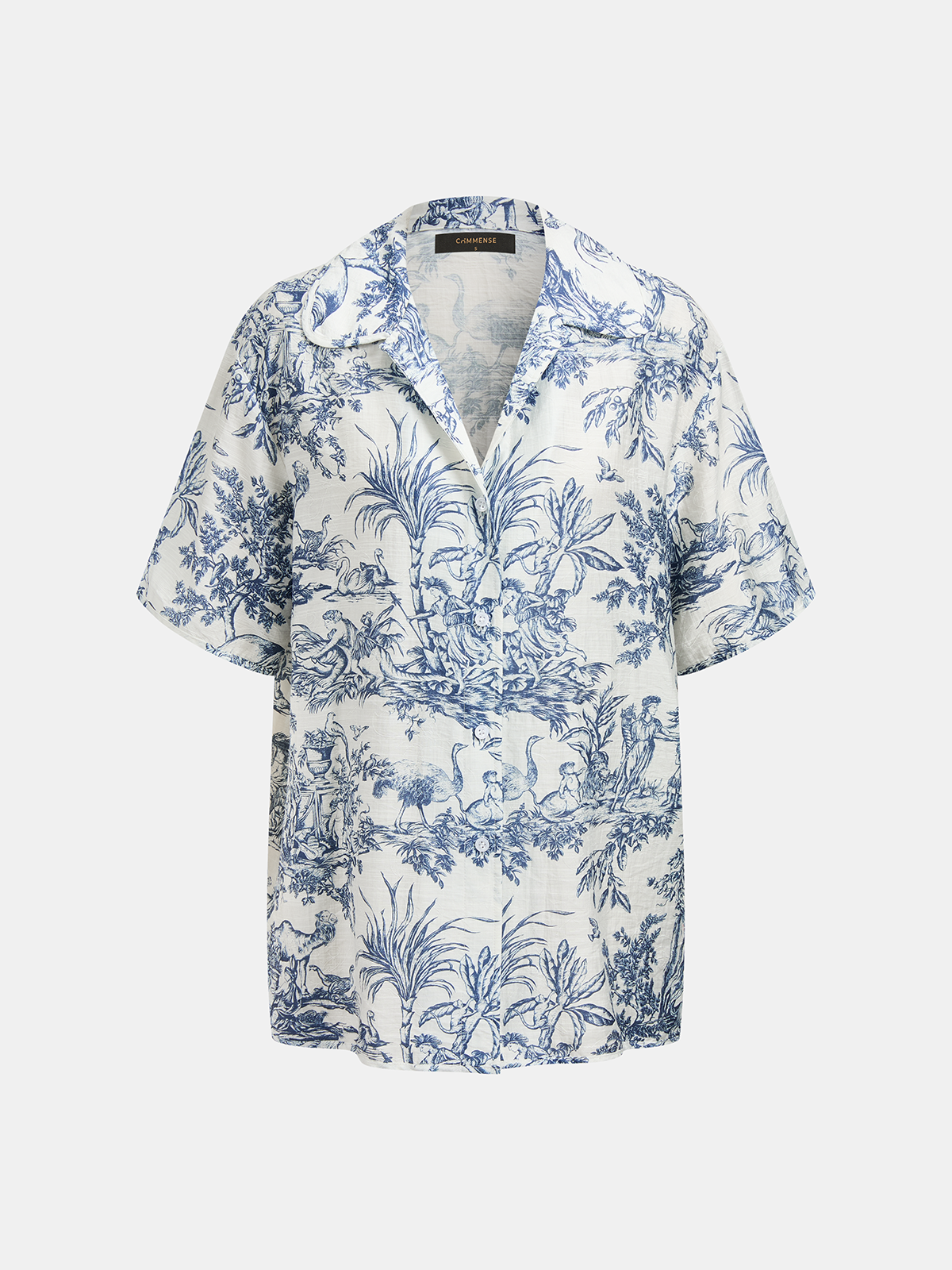 Toile Print Casual Three Piece Shorts Set