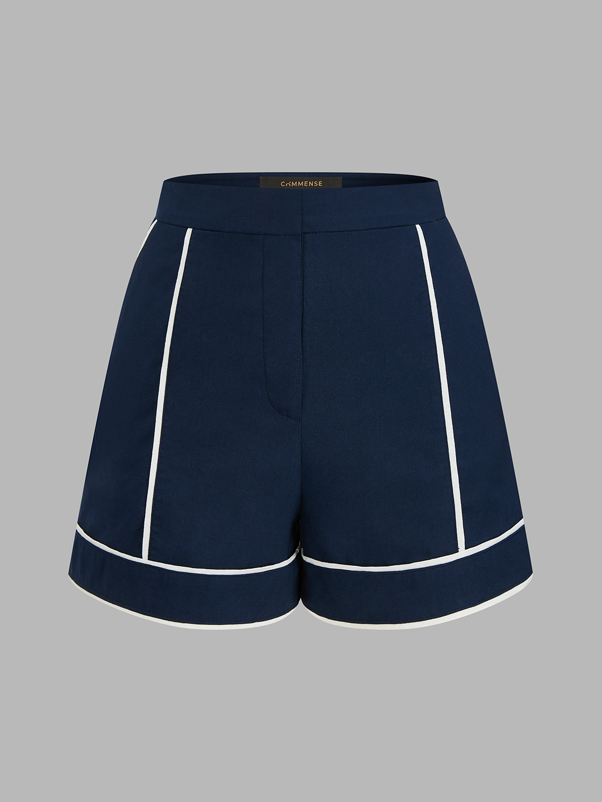 Contrast Trim Cotton Linen Top & Shorts Set