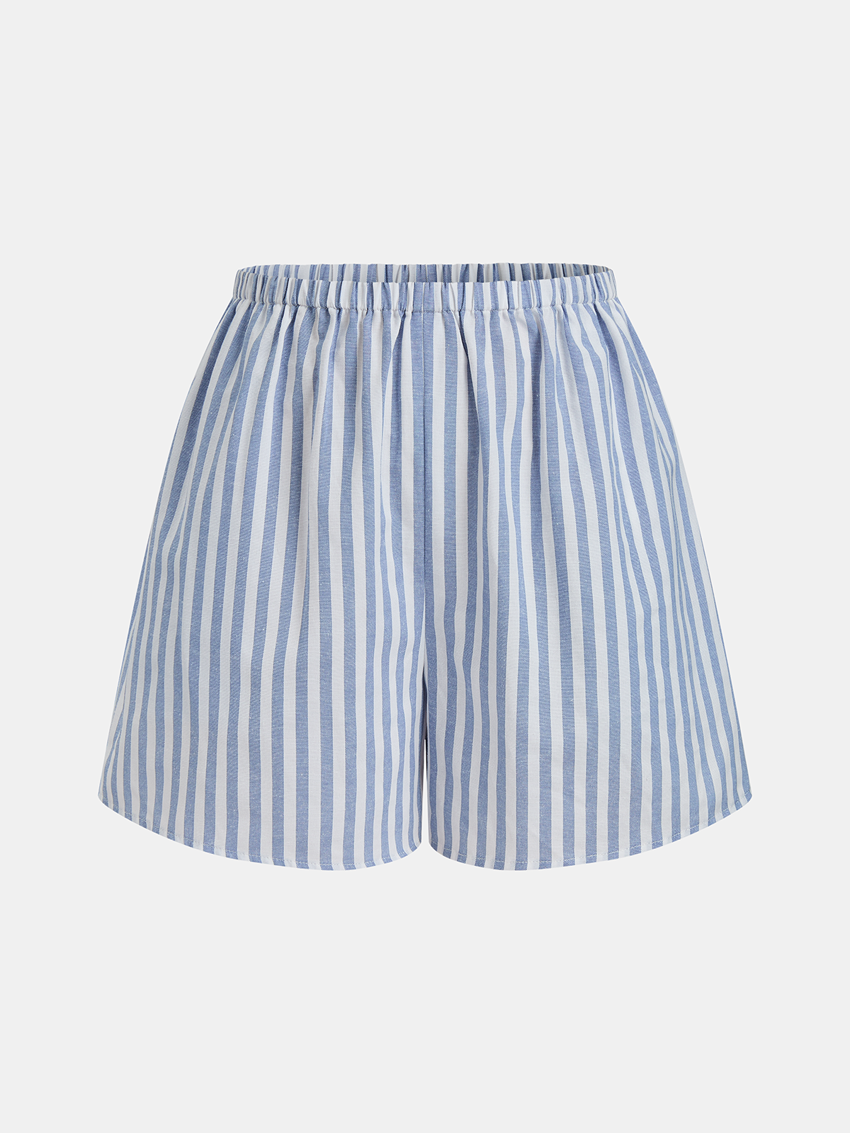 Striped Cotton Blend Cutout Top & Shorts Set