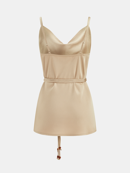 Cowl Neck Cami Top & Elastic Waist Pants Set