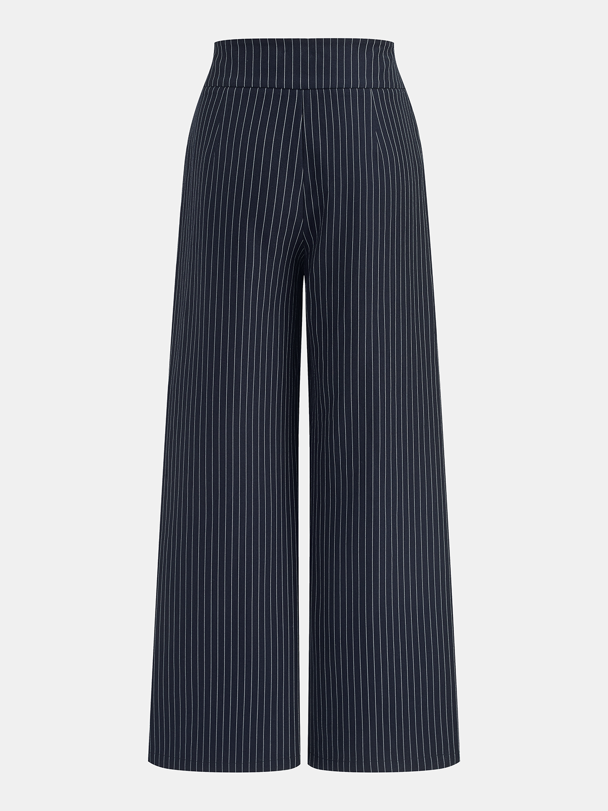 Mid Waist Pinstripe Wide Leg Pants