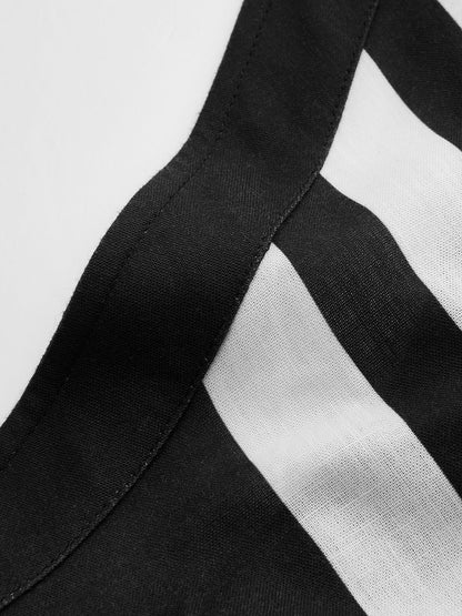 One Shoulder Striped Maxi Dress