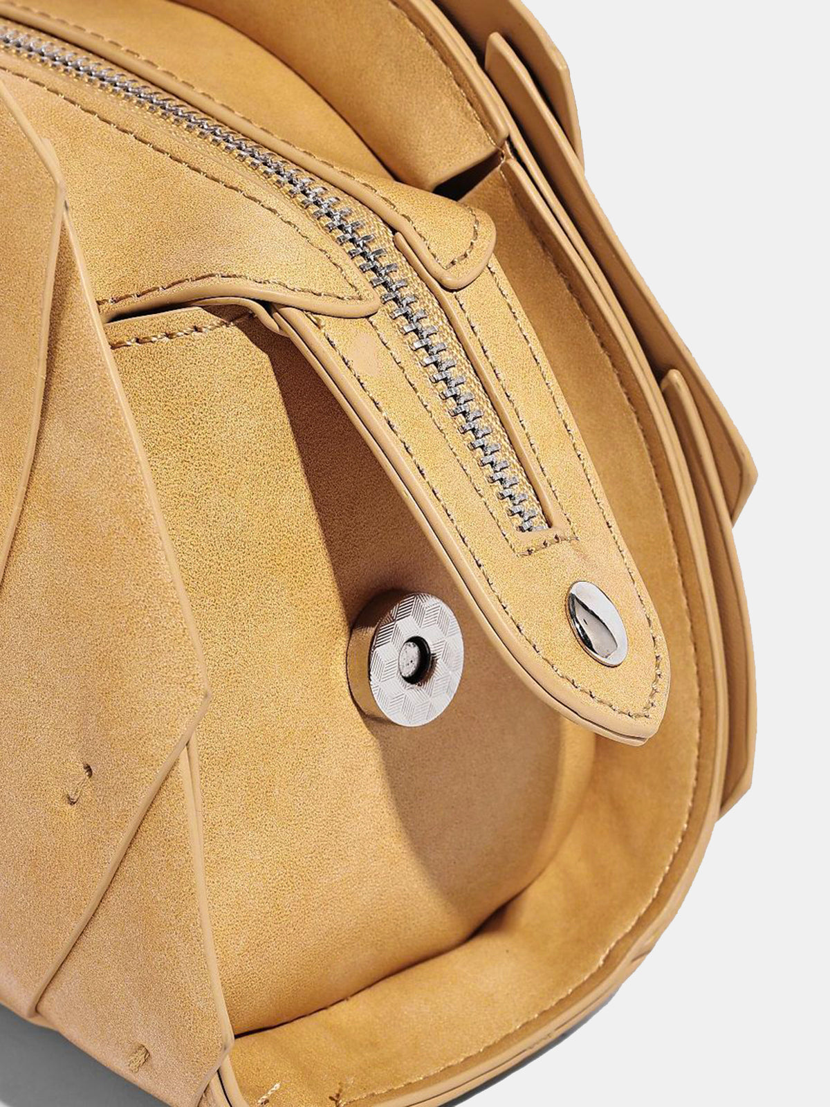 Layered Pleated Top Handle Handbag