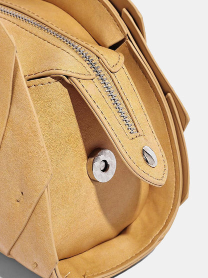 Layered Pleated Top Handle Handbag