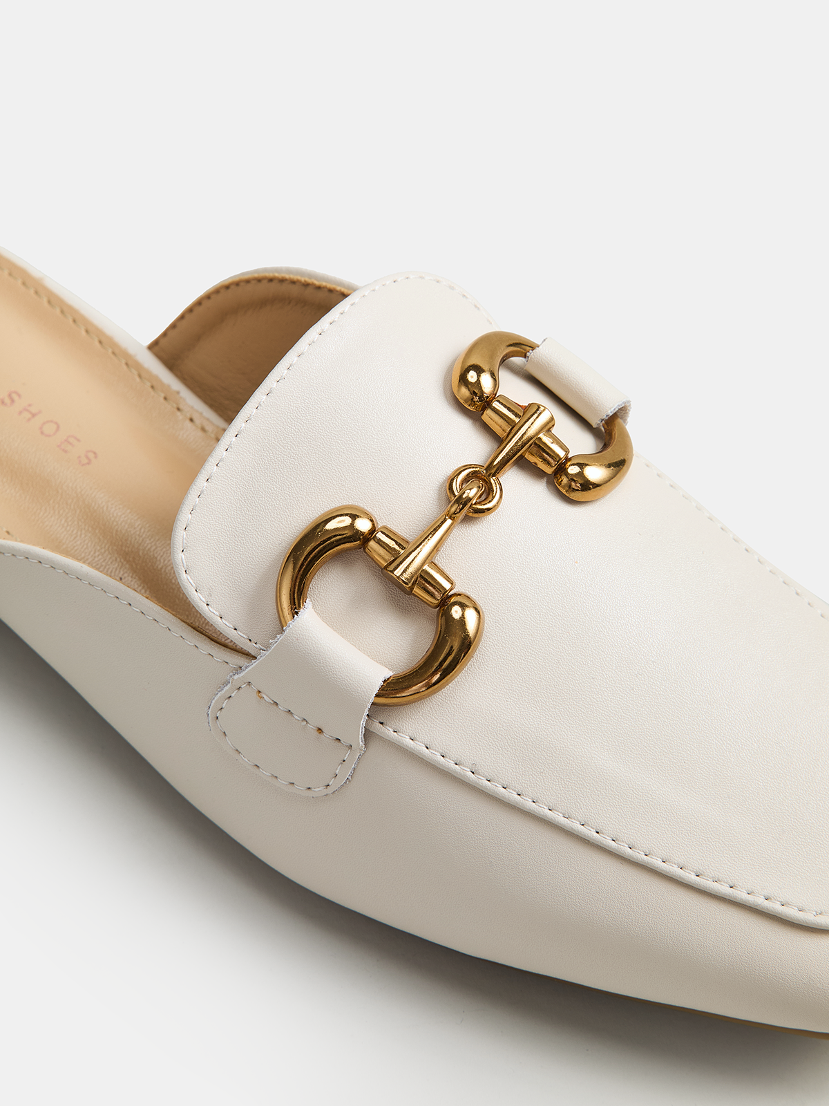 Genuine Leather Horsebit Loafer Mules