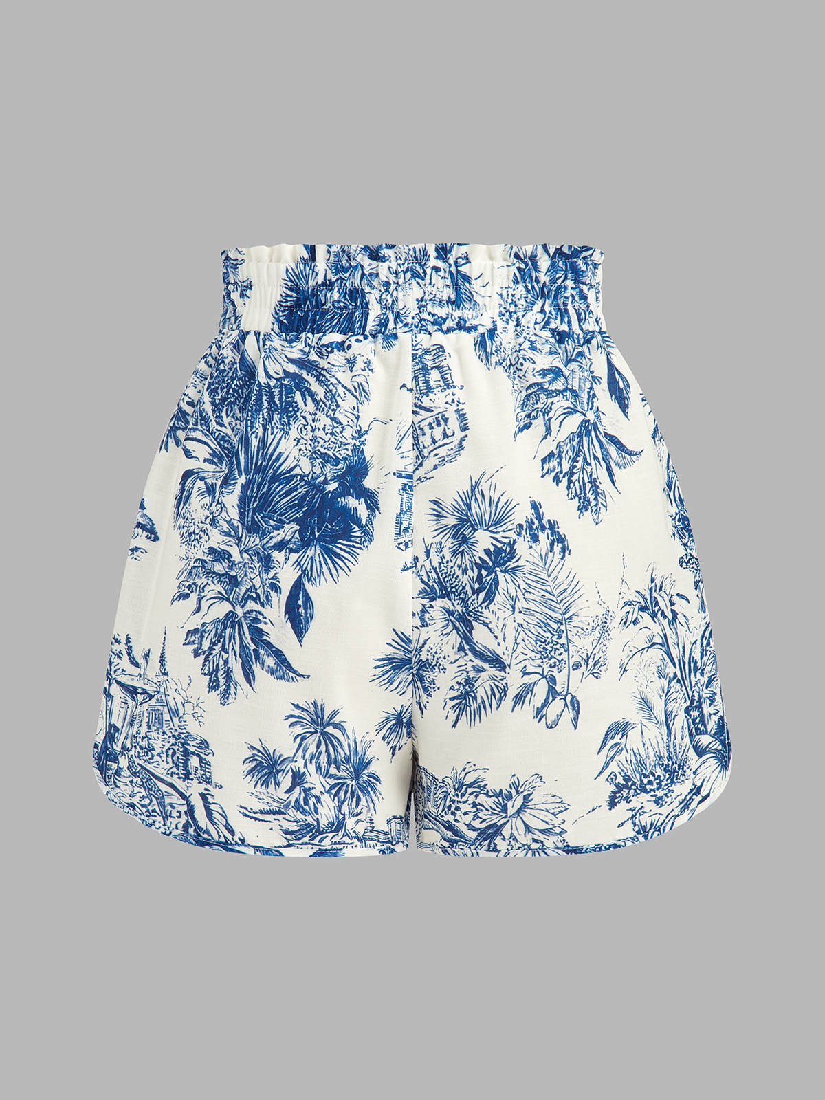 Casual Toile Print Shirt & Shorts Set