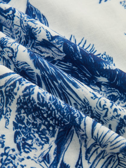 Casual Toile Print Shirt & Shorts Set