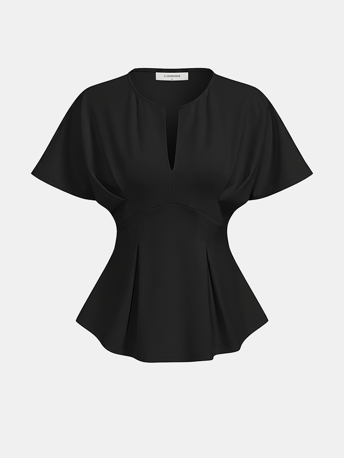 Dolman Sleeve Peplum Fitted Blouse