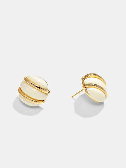 Chunky Ribbed Round Stud Earrings