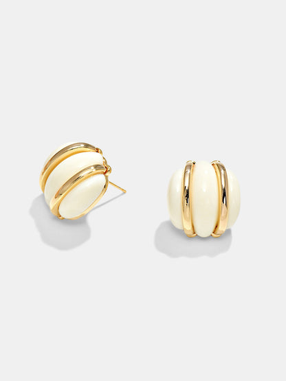 Chunky Ribbed Round Stud Earrings