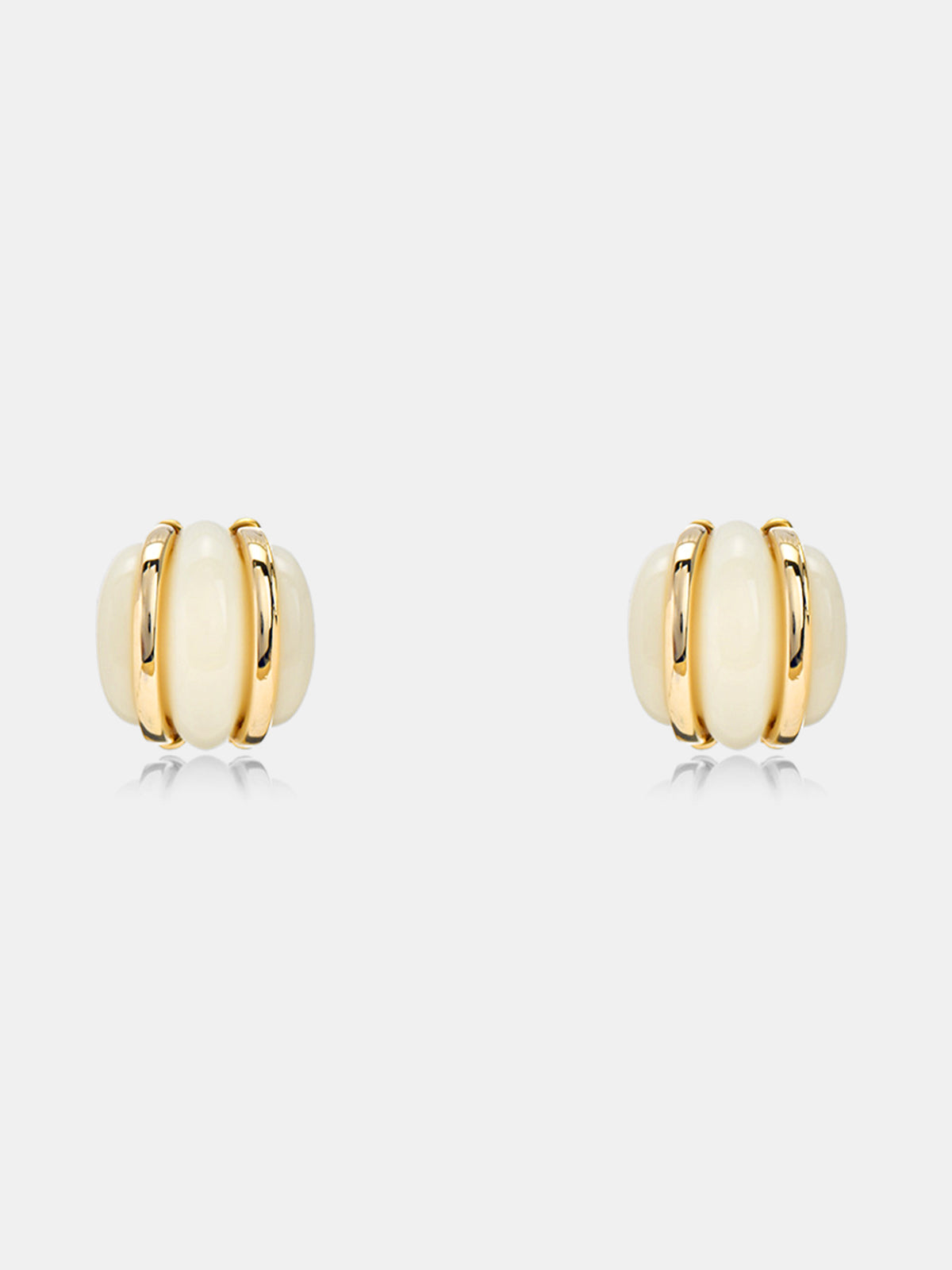 Chunky Ribbed Round Stud Earrings