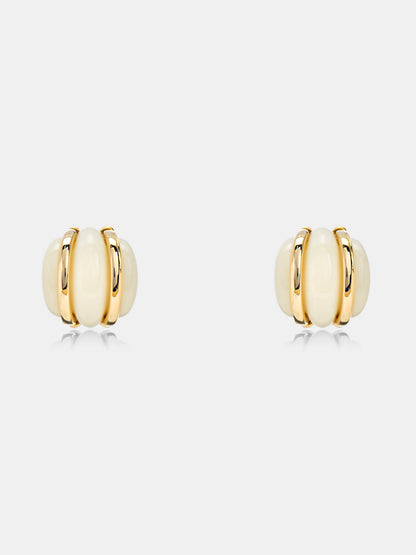 Chunky Ribbed Round Stud Earrings
