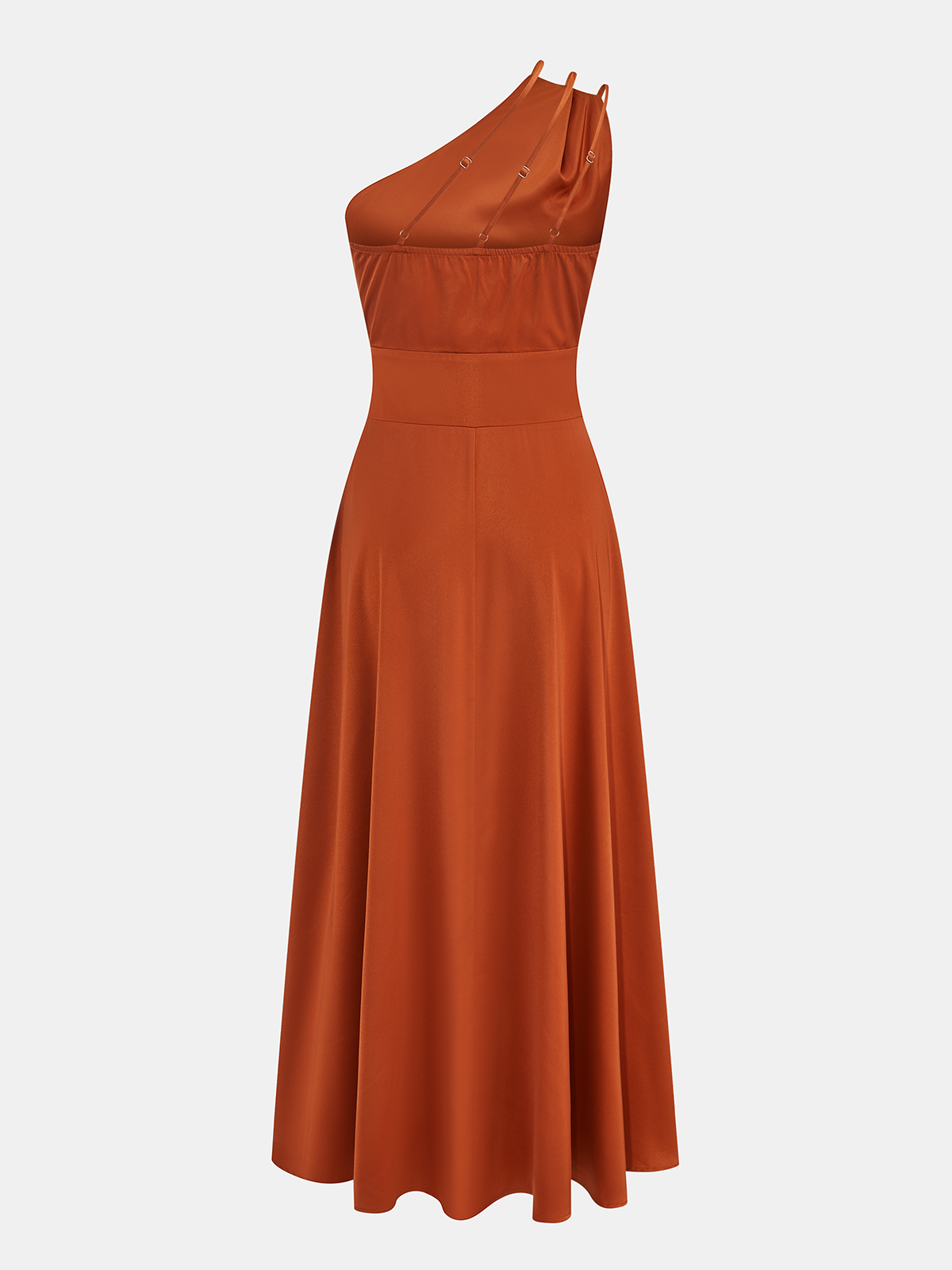 One Shoulder Ruched Waist Maxi Dress