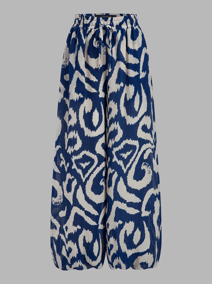 Cami Crop Top & Printed Wide Pants Set
