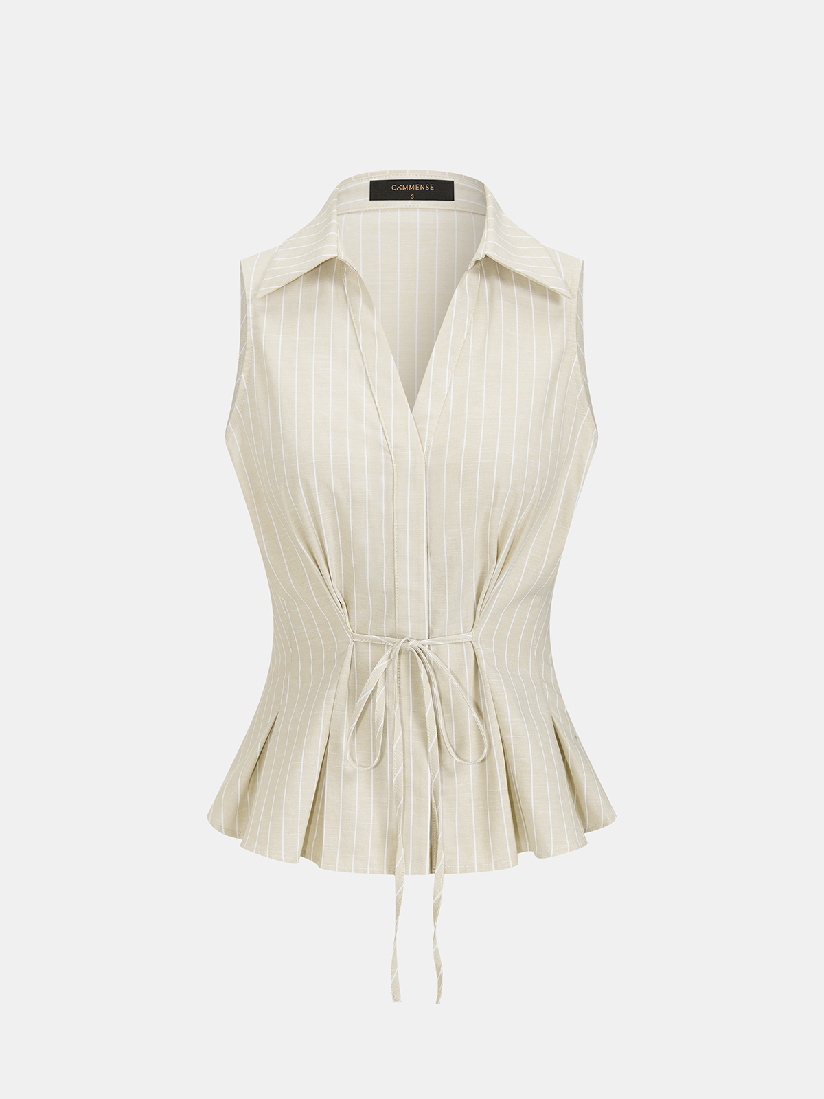 Cotton Striped Sleeveless Two Piece Shorts Set