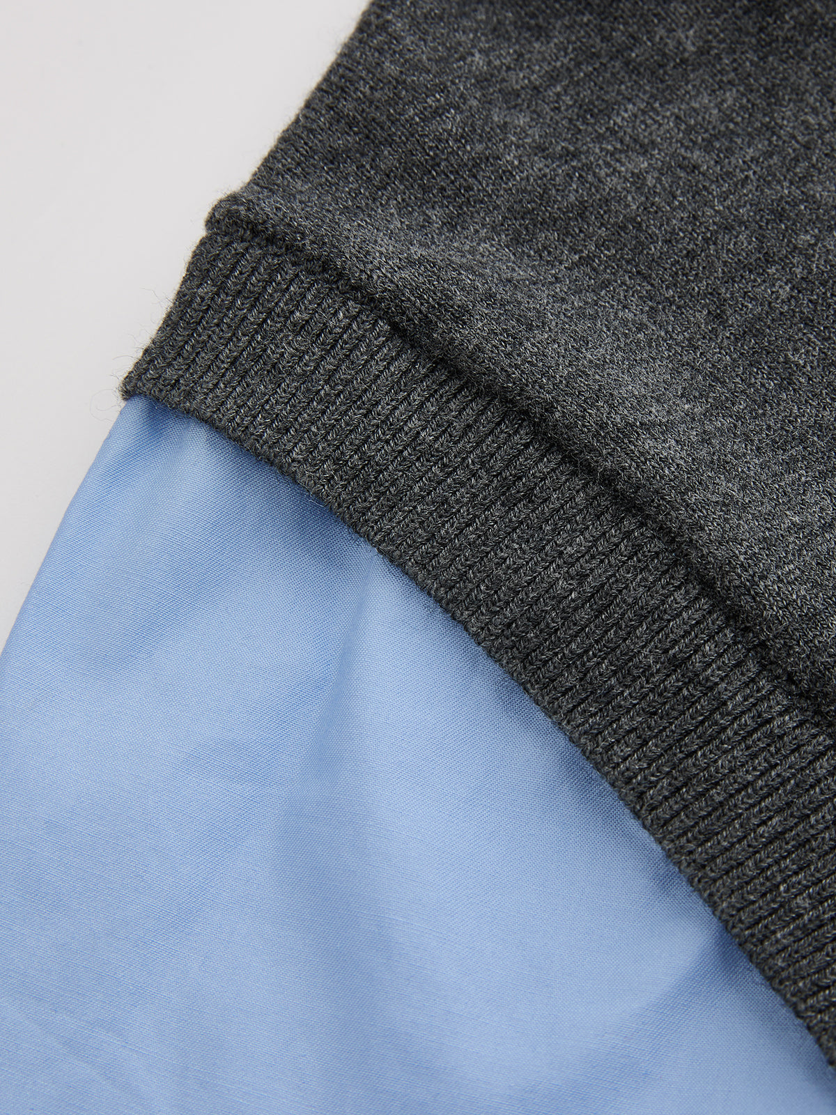 2-in-1 Wool Blend Patchwork Knit Top