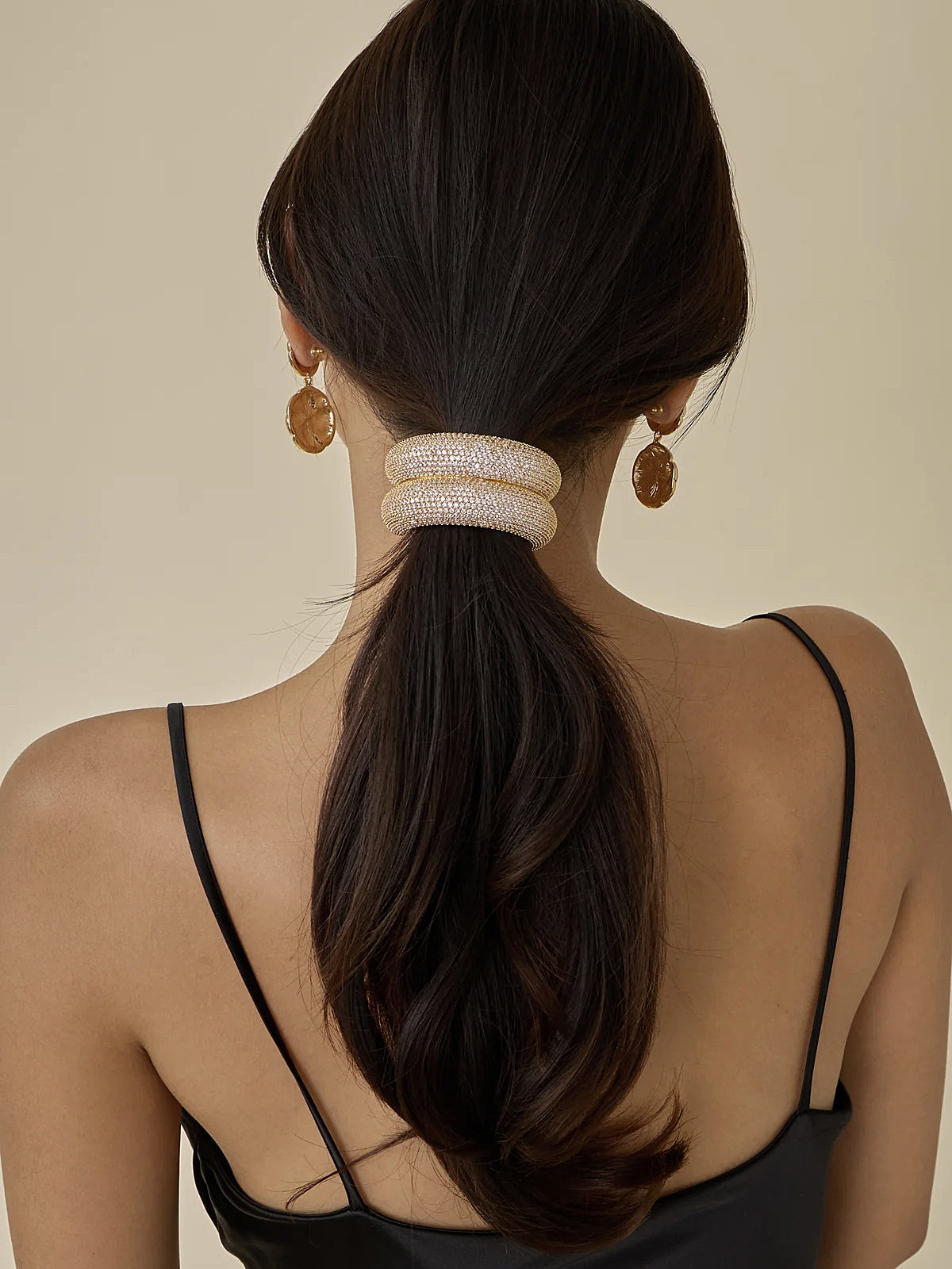 Double Band Rhinestone Ponytail Holder