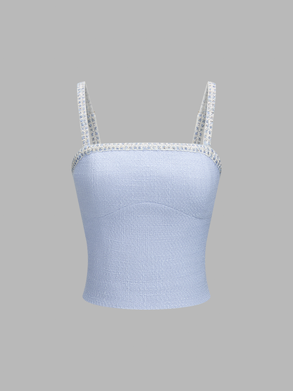 Textured Crop Cami Top & Pants Set