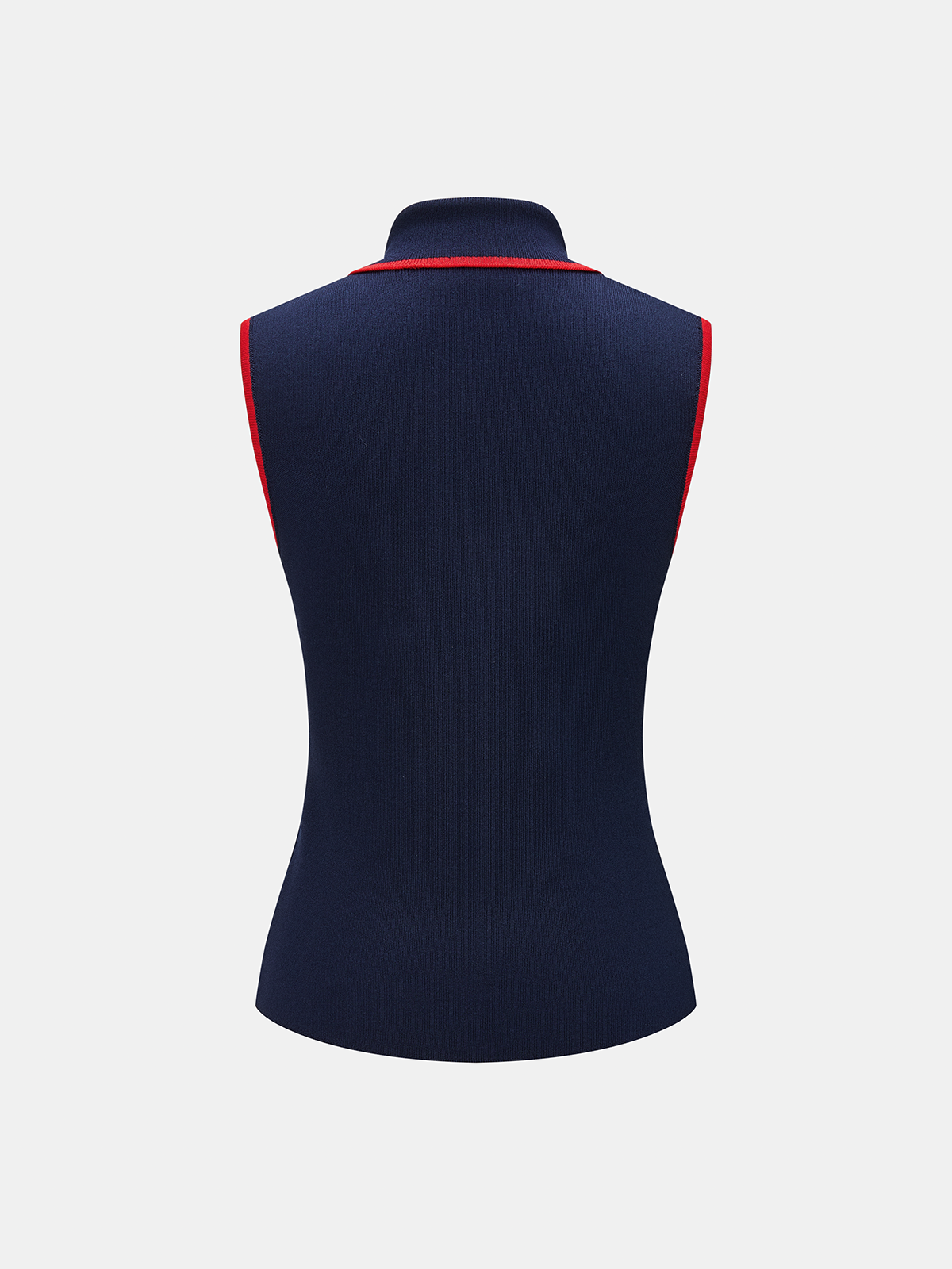 Buckle Detail Contrast Trim Knit Vest