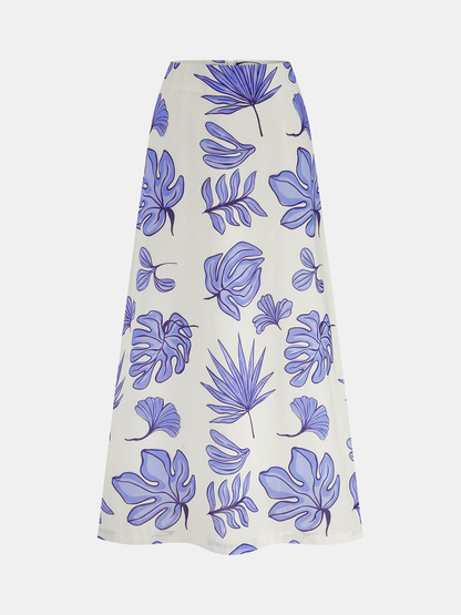 Strapless Printed Top & Maxi Skirt Set