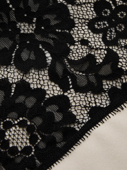 Lace Panel Sleeveless Vest & Pants Set
