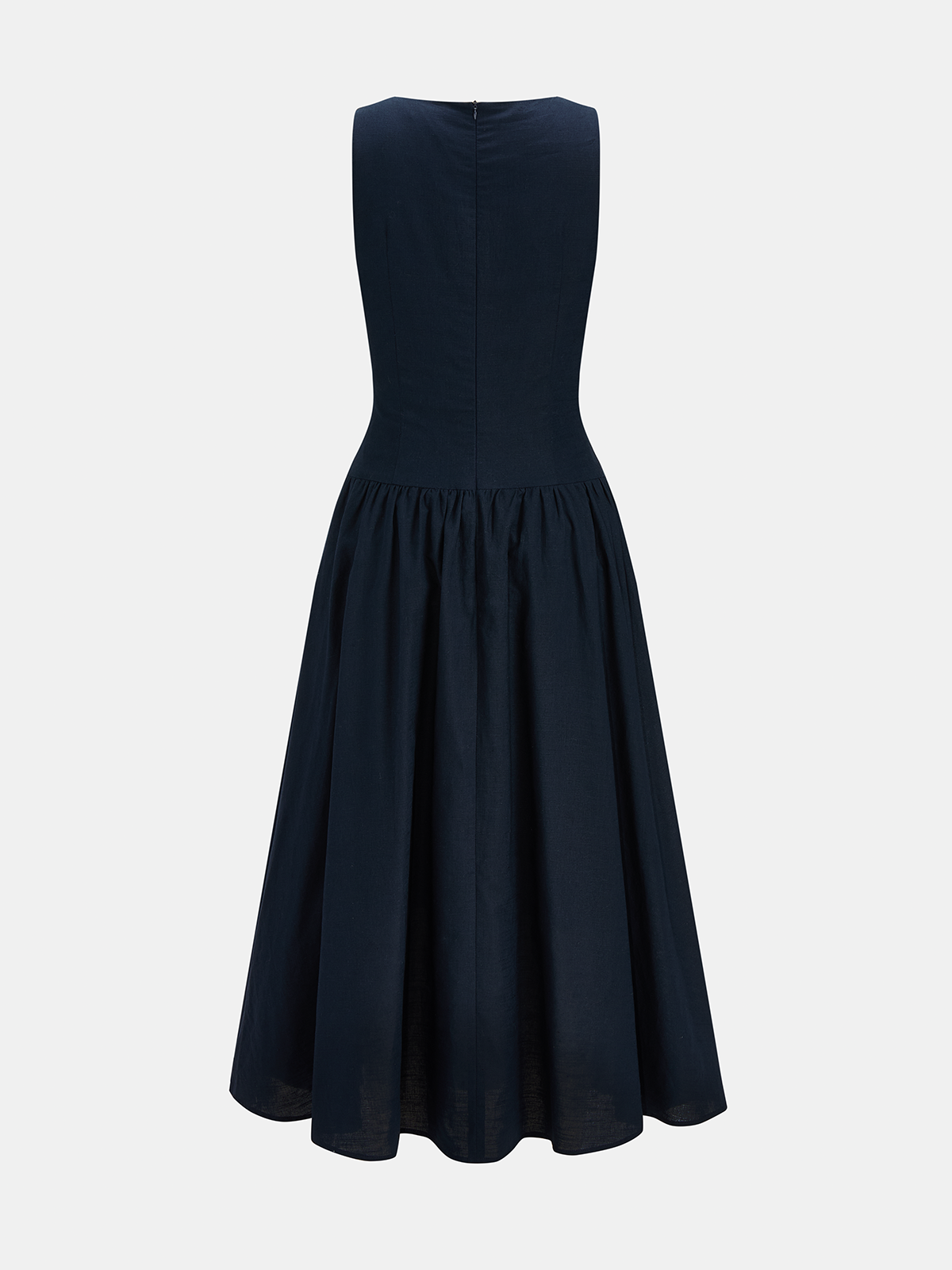 Sleeveless Twisted Cotton Linen Maxi Dress