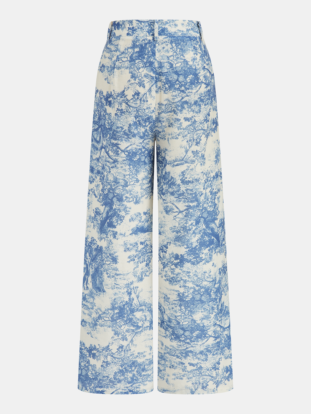 Toile Print Vest & Wide-Leg Pants Set