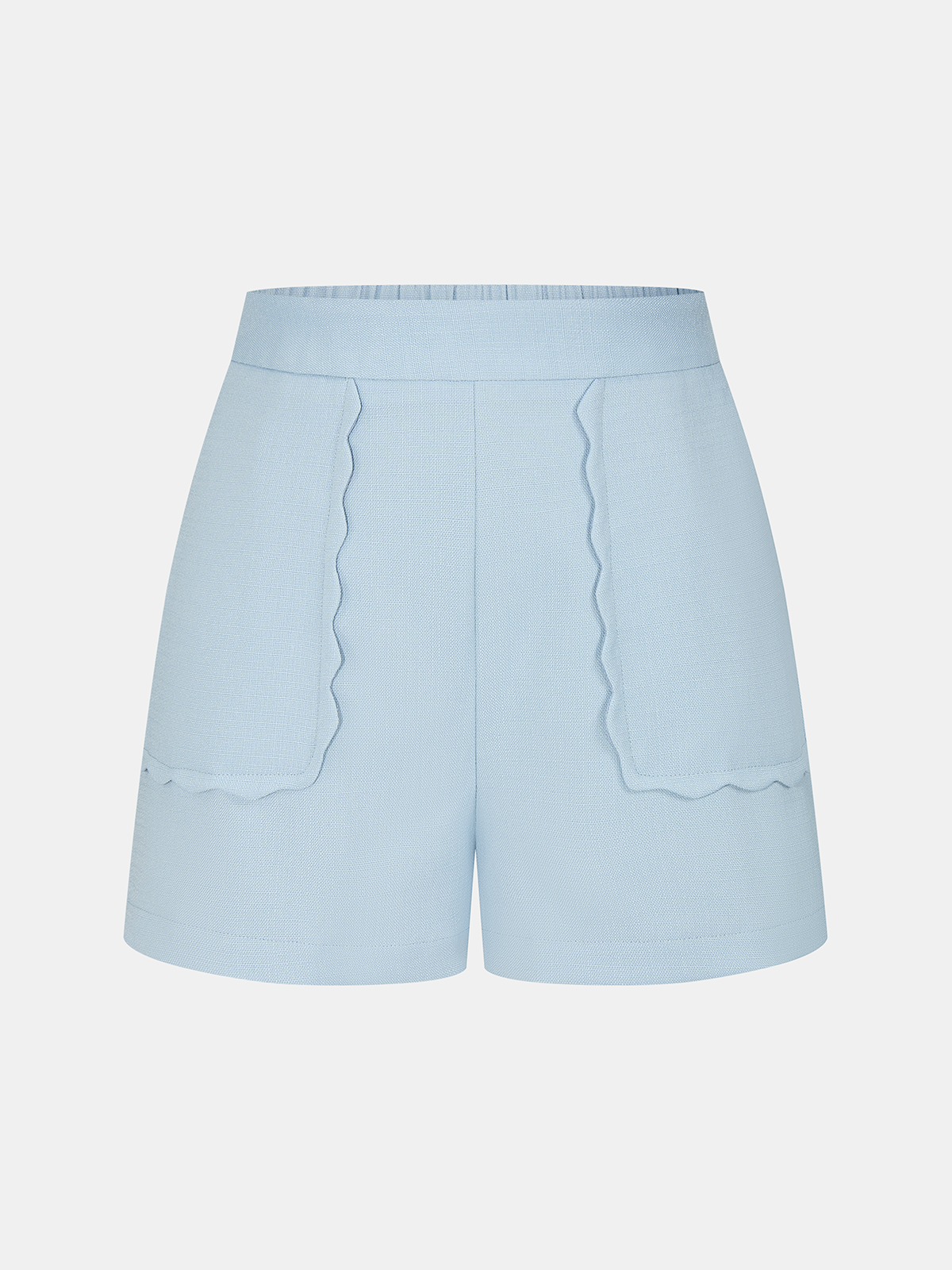 Casual Scalloped Trim Tank Top & Shorts Set