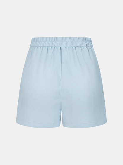 Casual Scalloped Trim Tank Top & Shorts Set